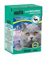 Bozita Mini Feline Taste Reindeer Tetra Pak консервы для кошек кусочки в желе с оленем 190 гр