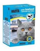 Bozita Mini Feline Taste Sauce Seafood Tetra Pak консервы для кошек кусочки в соусе с морским коктейлем 190 гр