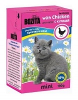 Bozita Mini Feline Taste Kitten Chicken Tetra Pak консервы для котят кусочки в желе с курицей 190 гр