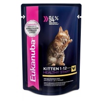 Eukanuba Kitten Эукануба, паучи для котят с курицей в соусе 85 гр