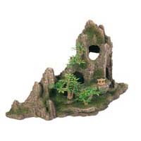 Грот "Скалы с пещерой с растениями", 27,5 см, пластик