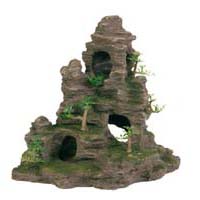 Грот "Скалы с пещерой с растениями", 31,5 см, пластик