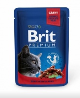 Брит Премиум паучи для кошек Beef Stew & Peas Говядина и горошек (упаковка 100 гр х 24 шт)