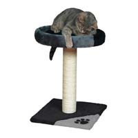 Лежачок со столбиком для кошки "Tarifa", 35*35*52 см, серо-черный