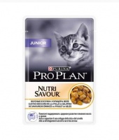 Purina Pro Plan Nutrisavour Junior Про План паучи для котят с курицей в желе (Упаковка 85 гр х 24 шт)