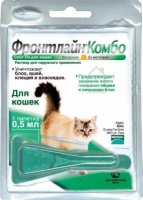 Фронтлайн КОМБО Капли от блох и клещей для кошек 0,5мл (1 пипетка)