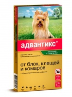 Bayer Адвантикс Капли от блох, клещей и комаров для собак весом до 4 кг