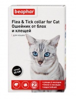 12520 Beaphar Ошейник Flea & Tick collar for Cat от блох и клещей для кошек черный 
