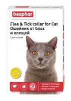 12619 Beaphar Ошейник Flea & Tick collar for Cat от блох и клещей для кошек желтый 