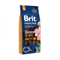Brit Premium by Nature Adult M корм для взрослых собак средних пород, курица