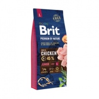 Brit Premium by Nature Junior L корм для щенков и юниоров крупных пород, курица