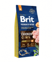 Brit Premium by Nature Junior M корм для щенков и юниоров средних пород, курица
