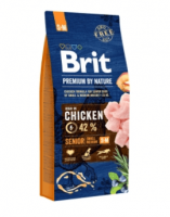 Brit Premium by Nature Senior S+M корм для пожилых собак мелких и средних пород, курица