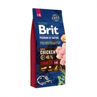 Brit Premium by Nature Senior L+XL корм для пожилых собак крупных пород, курица