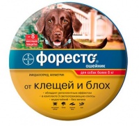 Bayer Форесто ошейник для собак более 8 кг, 70 см защита 8 месяцев от клещей, блох и вшей