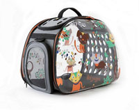 Ibiyaya складная сумка-переноска для собак и кошек до 6 кг прозрачная дизайн Cats & Dogs 46 х 32 х 30 см