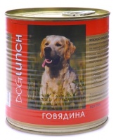 Dog Lunch консервы для собак Говядина в желе 