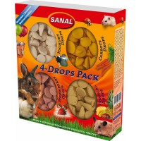 Набор из самых популярных дропсов: йогурт, морковка, клубника, тропические фрукты.  SANAL 4-Drops Pack