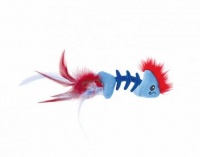 Petstages игрушка для кошек Feather Fish Bone Cat Toy, голубая 11 х 4 х 2 см