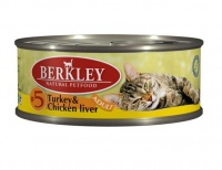 Berkley Cat Turkey Chicken Liver #5 Консервы для кошек мясо Индейки с куриной печенью
