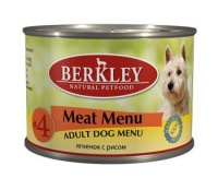 Berkley Dog Menu Meat Menu #4 Консервы для собак Ягненок с рисом