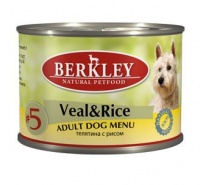 Berkley Dog Menu Veal Rice #5 Консервы для собак Телятина с рисом