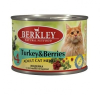 Berkley Cat Turkey Berries #4 Консервы для кошек Индейка с лесными ягодами
